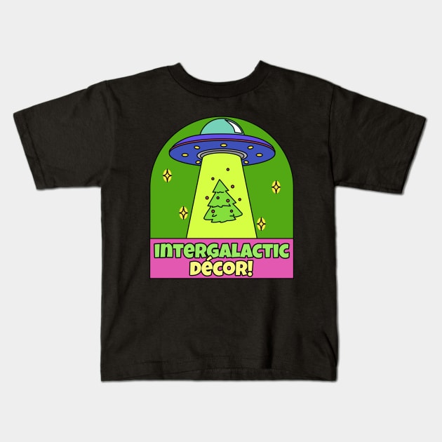 UFO Christmas Shirt | Merry And Bright Shirt | Christmas Gift Kids T-Shirt by TayaDesign